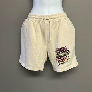 Sublime Cream Relax and Chill Elastic-band Pull-On  Cotton Blend Shorts- Large